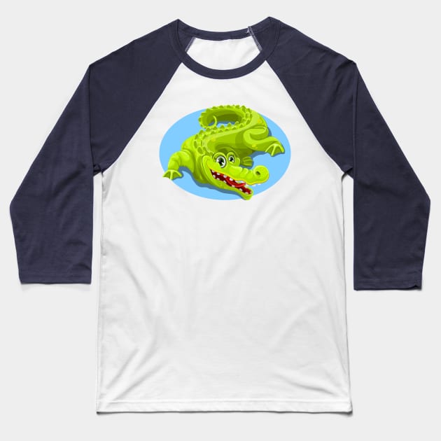 Cartoon Crocodile Vector Design 2 Baseball T-Shirt by PatrioTEEism